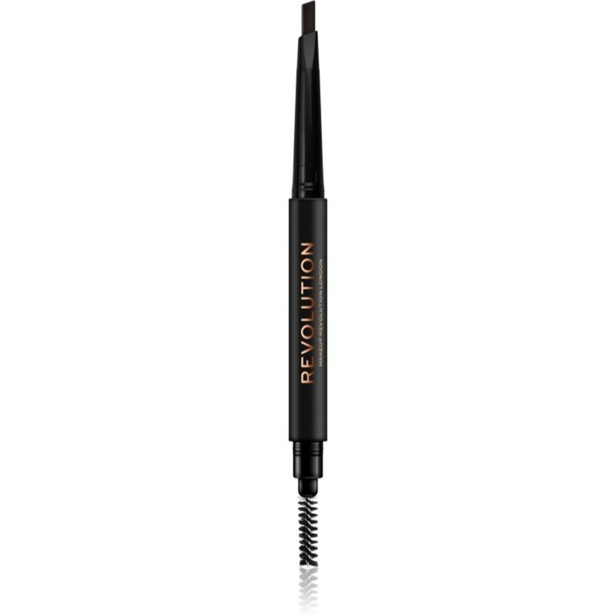 Makeup Revolution, Duo Brow Definer, Eyebrow Cream Pencil & Brush 2-In-1, Dark Brown, 0.25 g