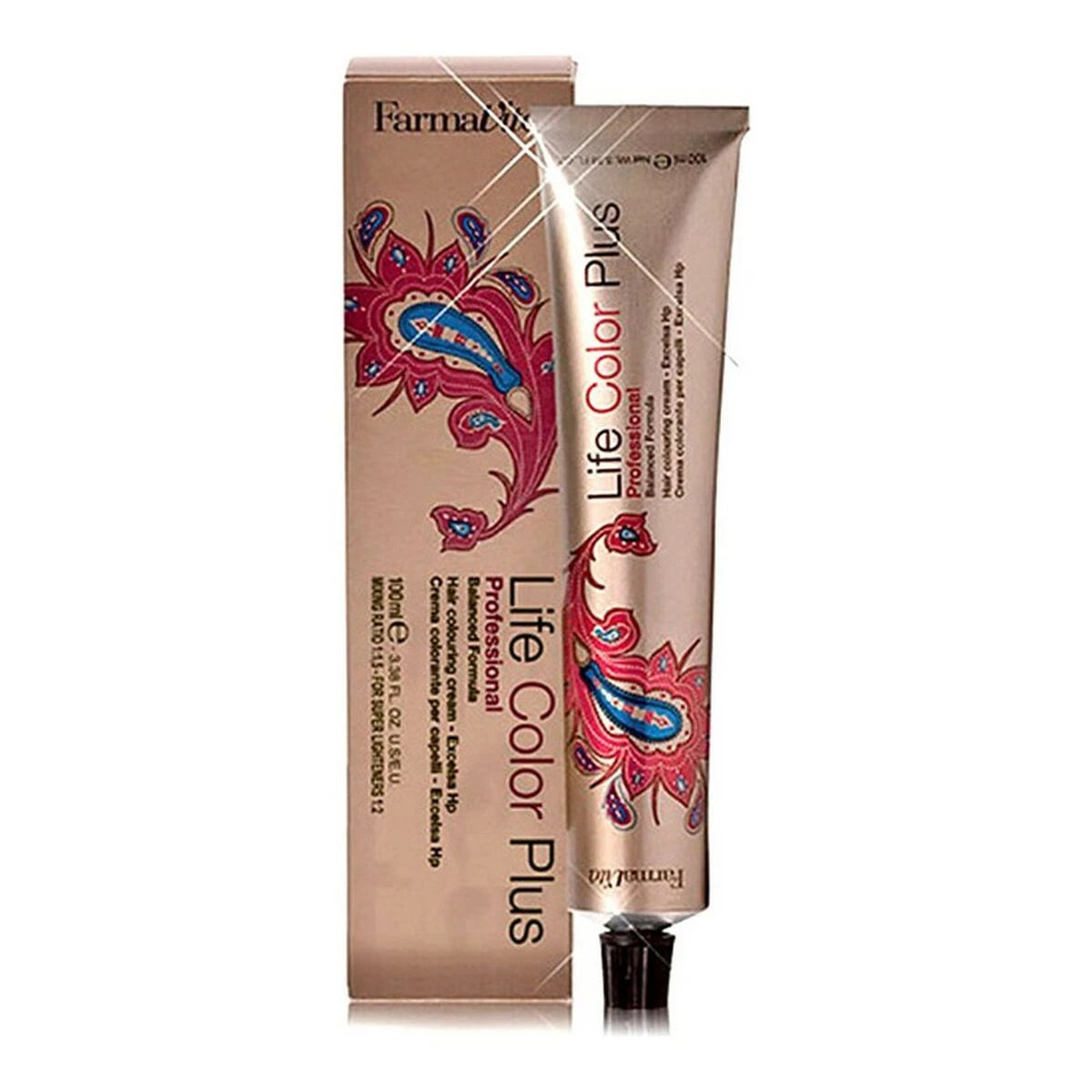 Permanent Dye Life Color Plus Farmavita Nº 7 77 Intense Brown Blonde (100 ml) product packaging