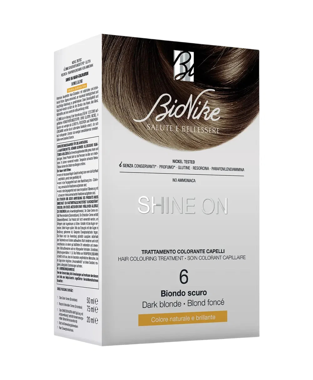 BioNike, Shine On, Permanent Hair Dye, 6 Dark Blonde, 145 ml