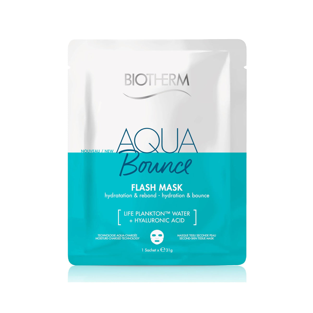 Biotherm, Aqua Flash, Balancing, Sheet Mask, For Face, Weekly or as needed, 31 g
