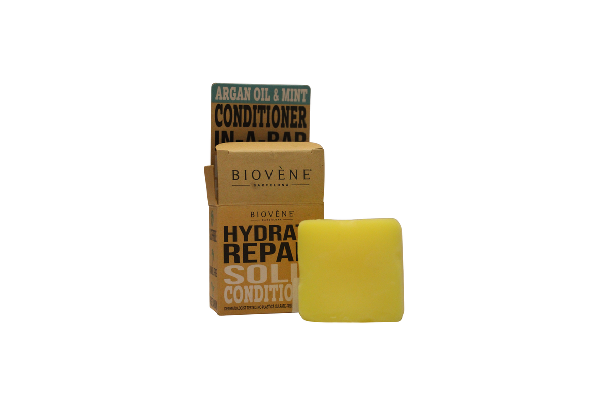 Biovène Hydrate Repair acondicionador sólido en pastilla con aceite de argán y menta 40 g Tester