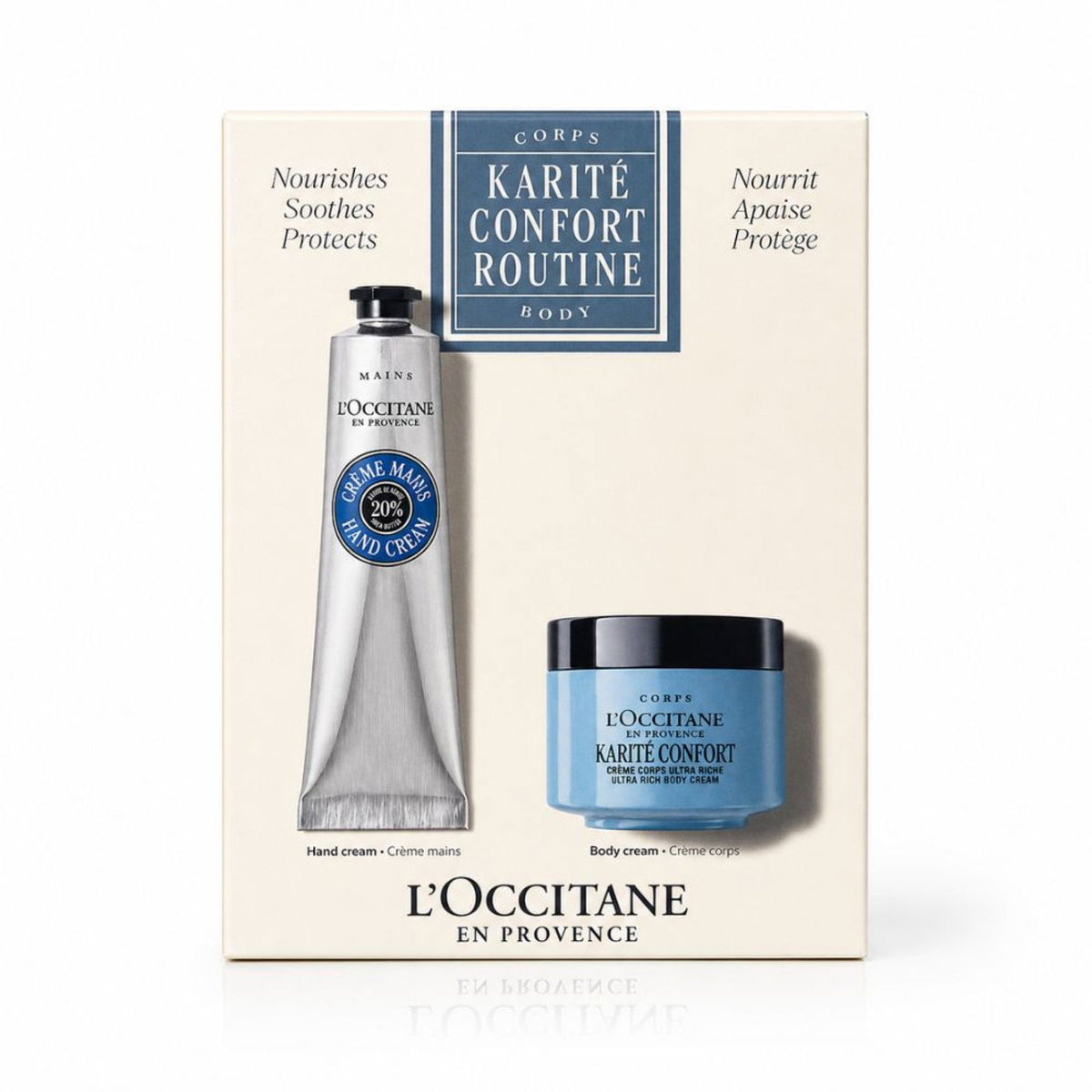 Body Routine Set L'Occitane en Provence: Shea Butter, Hydrating, Hand Cream, 75 ml + Shea Butter, Hydrating, Body Cream, Body, Daily, 75 ml