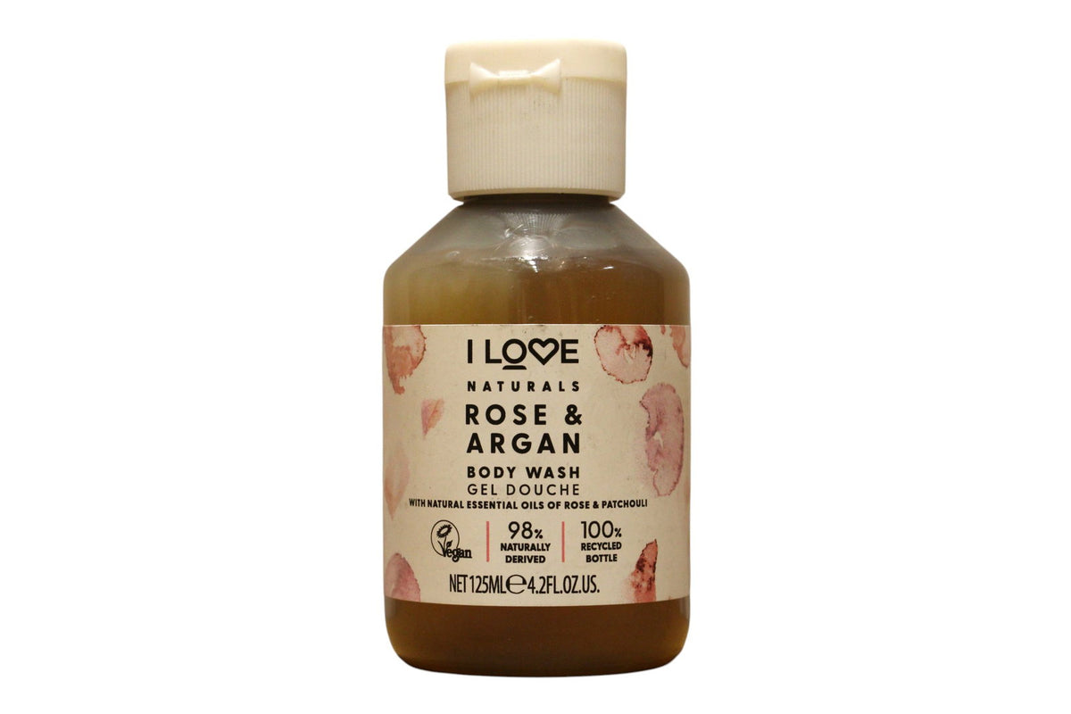 I Love, Naturals Collection, Vegan, Rose & Argan, Hydrating, Shower Gel, For All Skin Types, 125 ml