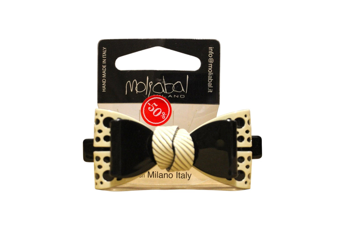 Moliabal Pinza para el pelo 345 - Lazo negro marfil