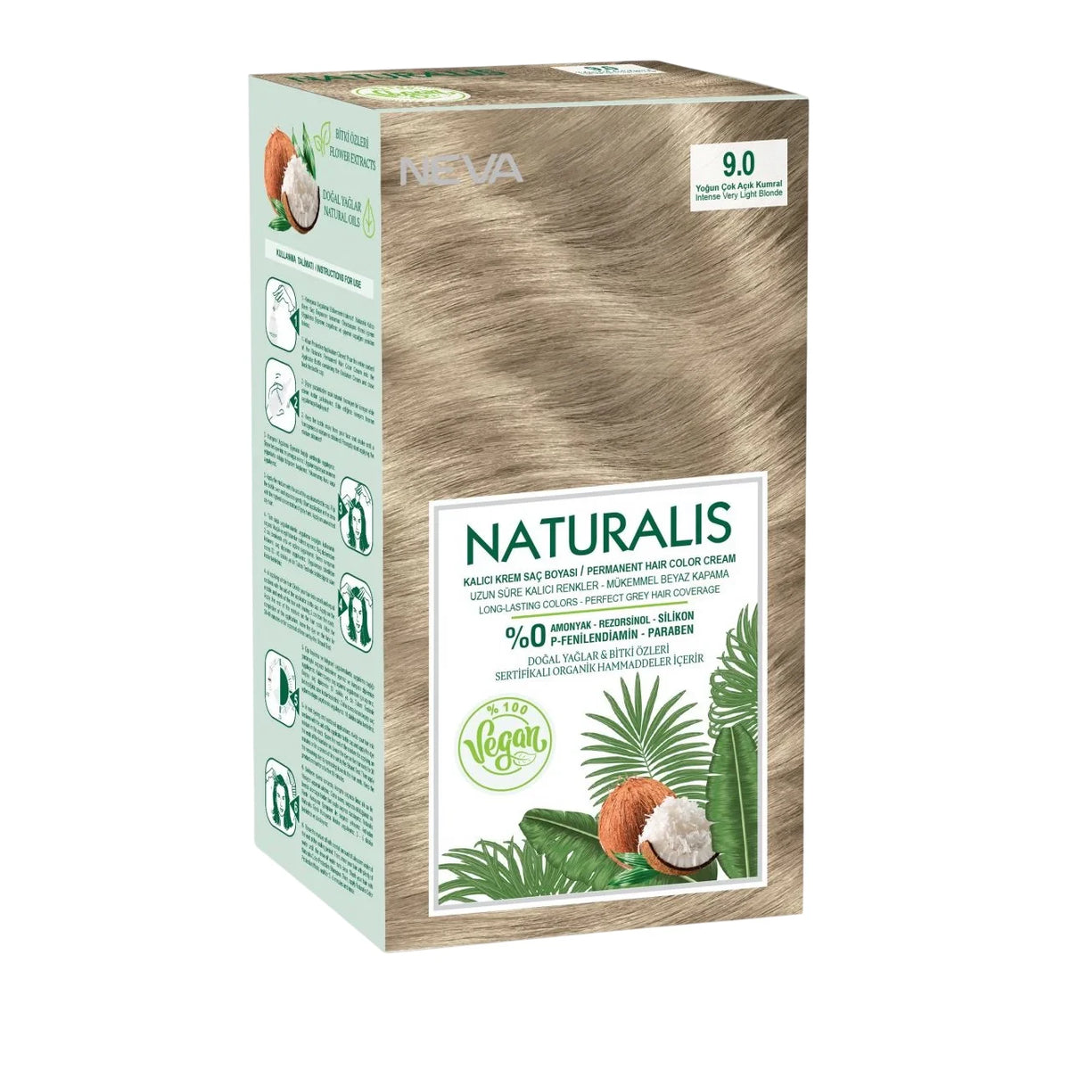 Neva, Naturalis, Tinte Permanente para el Cabello, 9.0 , 150 ml