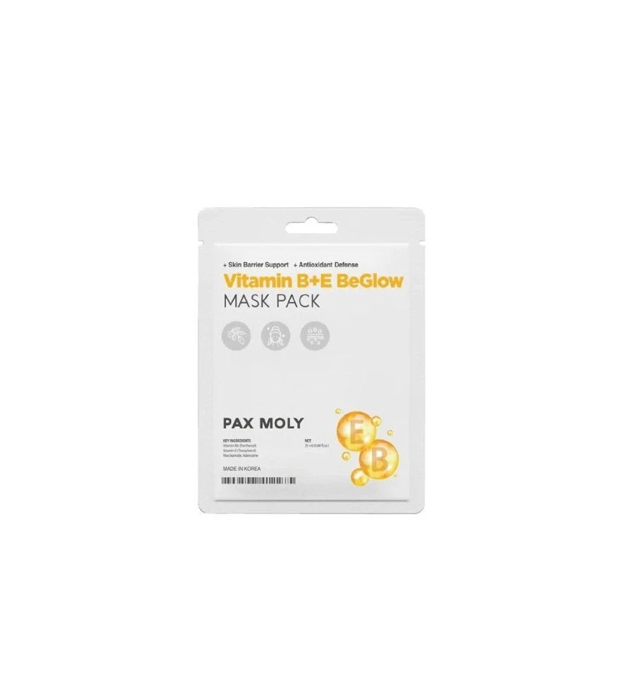 PaxMoly, Be Glow, Vitamina B+E, Iluminadora y Aclarante, Mascarilla facial, Rostro, Día y Noche, 25 ml