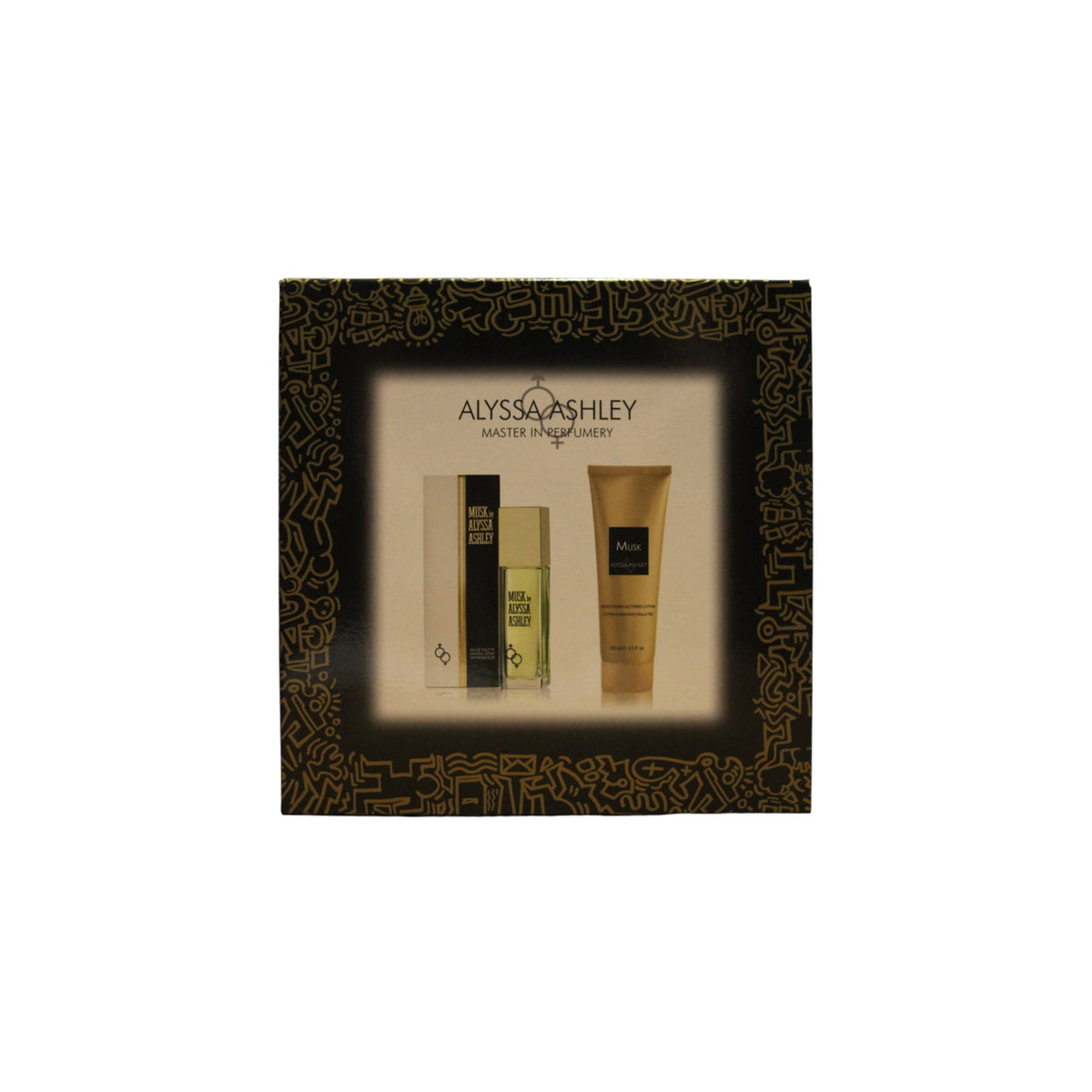Alyssa Ashley Musk Estuche de agua de colonia 100 ml + Loción corporal con destellos 250 ml