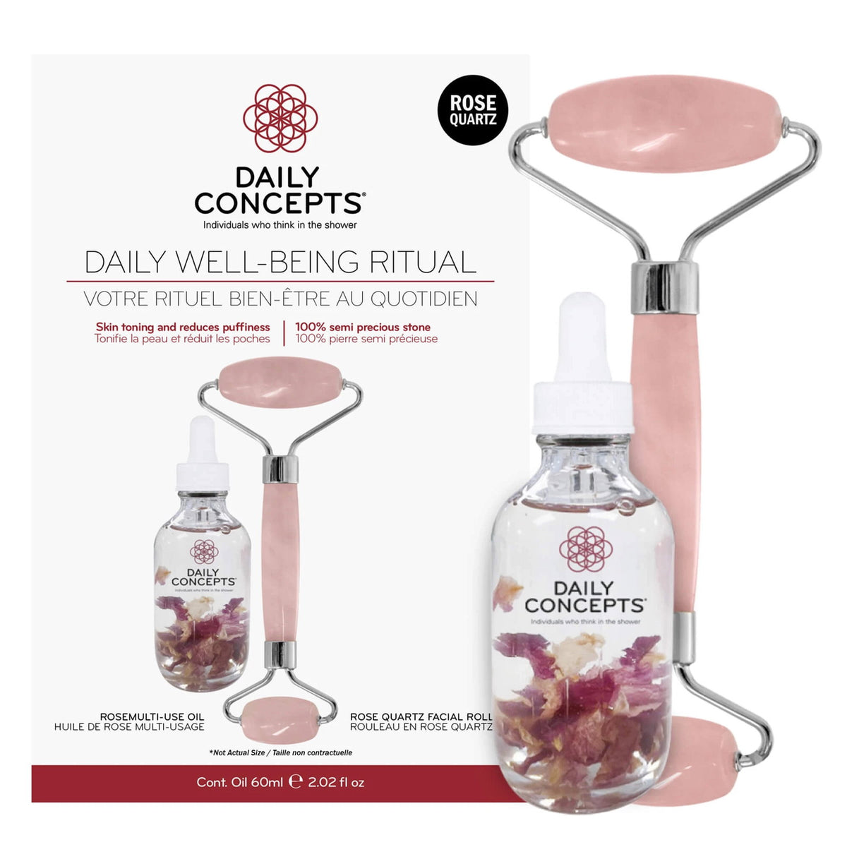 Set Daily Concepts: Iris Jade, Multi-Effect, Oil, For Face, 60 ml + Daily Concepts, Face Massage Roller