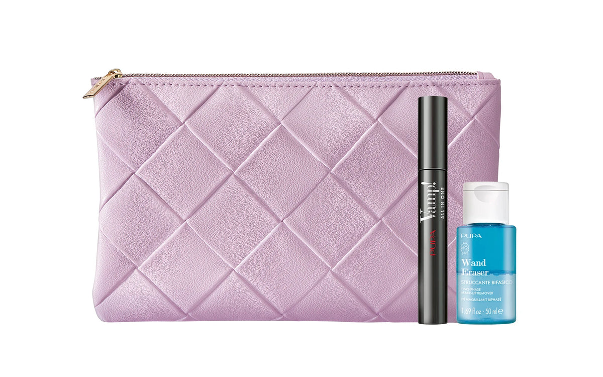 Set Pupa: Wand Eraser, Cleansing Toner, 50 ml + Vamp!, Paraben-Free, Curving, Mascara, 101, Extra Black, 9 ml