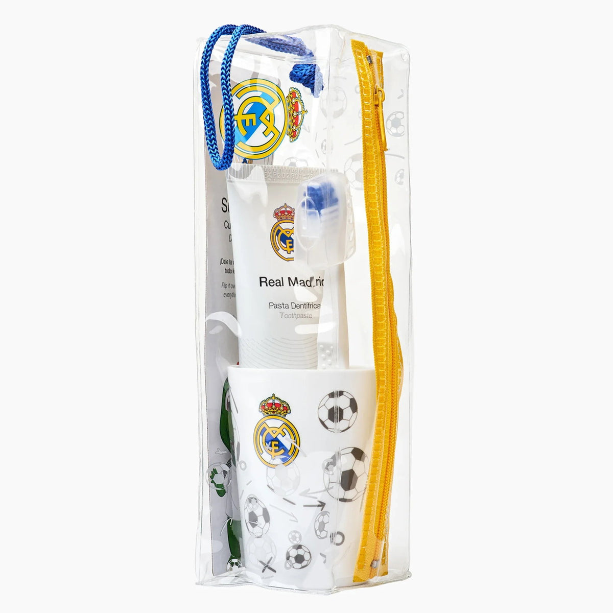 Set Real Madrid: Real Madrid, Toothbrush + Real Madrid, Toothpaste, 90 g + Real Madrid, None, None, Mugs & Cups, None, None + Real Madrid, Pouch
