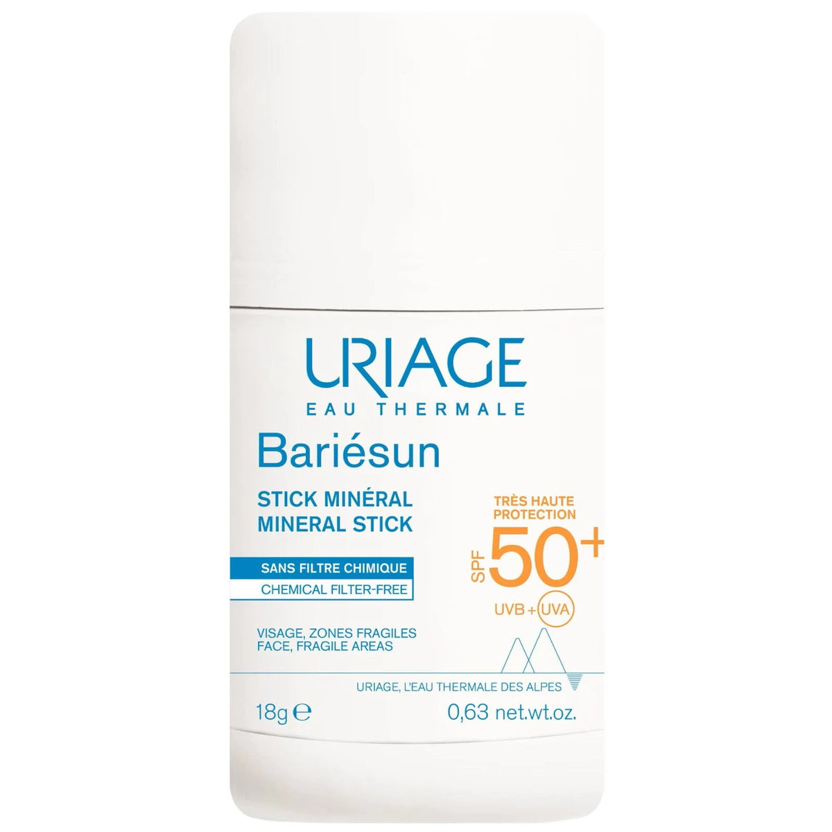 Uriage Bariésun Protector solar mineral en stick SPF50+ 18 g